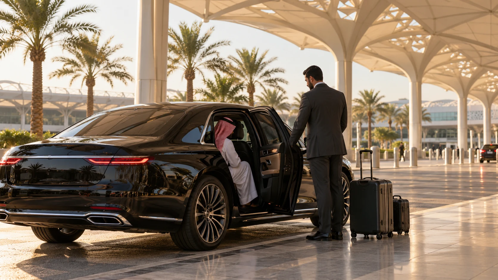 Private airport transfer illustration